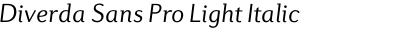 Diverda Sans Pro Light Italic